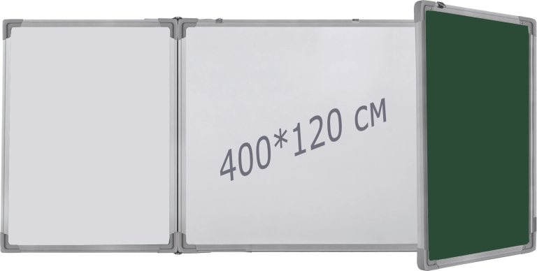 5-поверхнева комбінована дошка для маркера та крейди iBoard 400×120 см iB120x400WWG-5