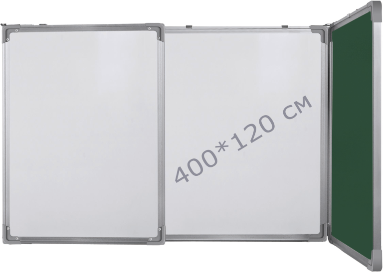 5-поверхнева комбінована дошка для маркера та крейди iBoard 400×120 см iB120x400WGW-5